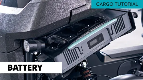Close-up of cargo battery